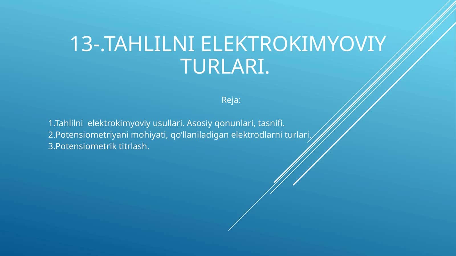 Tahlilni elektrokimyoviy turlari 1