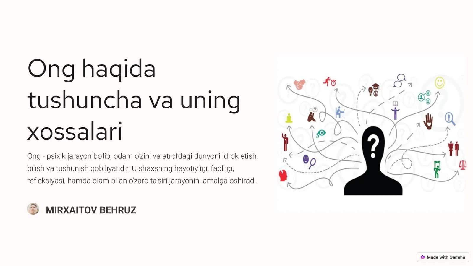 Ong haqida tushuncha va uning xossalari 1