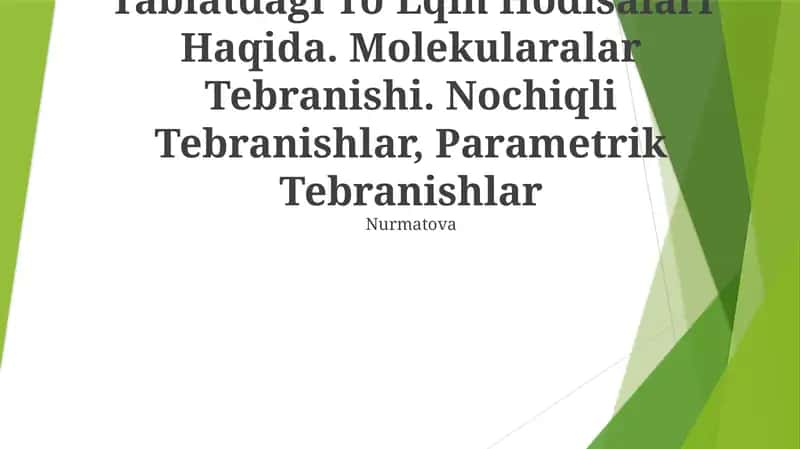 Tabiatdagi To'Lqin Hodisalari Haqida 1