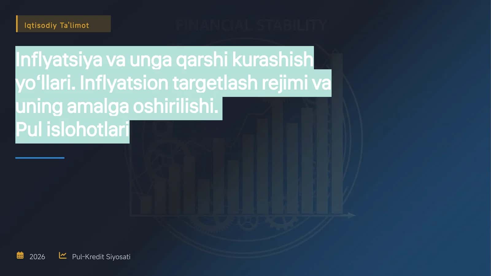 Inflyatsiya va unga qarshi kurashish yo‘llari 1