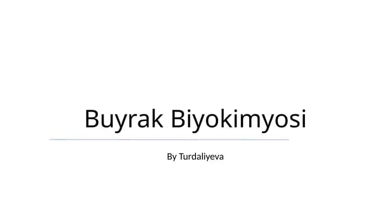 Buyrak Biyokimyosi 1