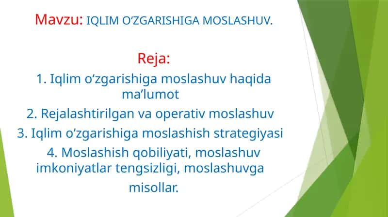 IQLIMOʻZGARISHIGAMOSLASHUV 1