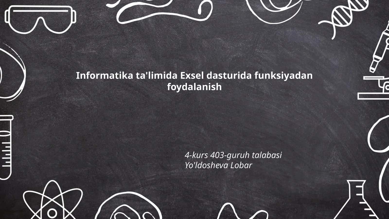 Exsel dasturida funksiyadan foydalanish 1