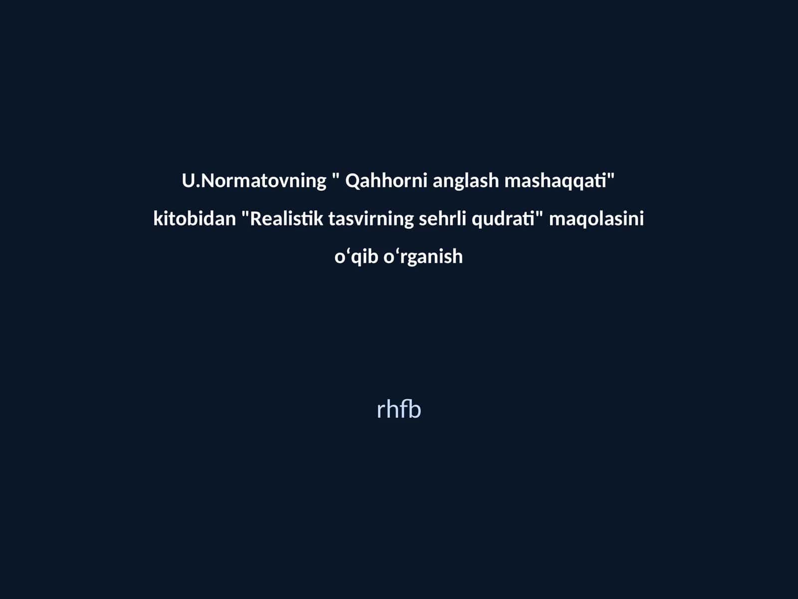 Qahhorni anglash mashaqqati 1