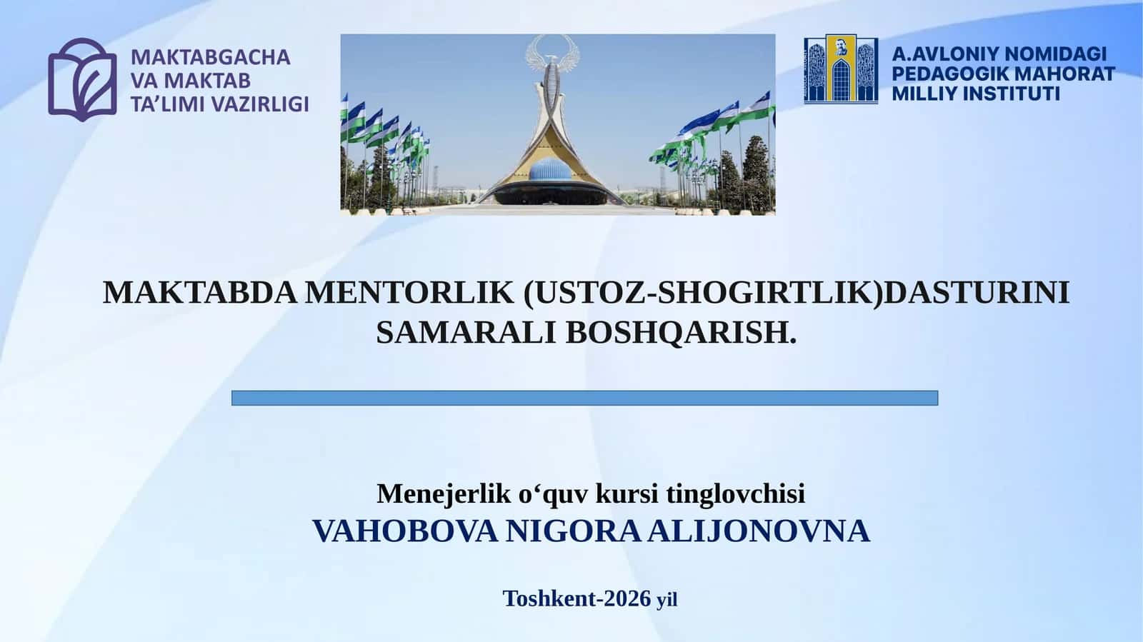 Maktabda mentorlik (Ustoz-shogirtlik) dasturini samarali boshqarish 1
