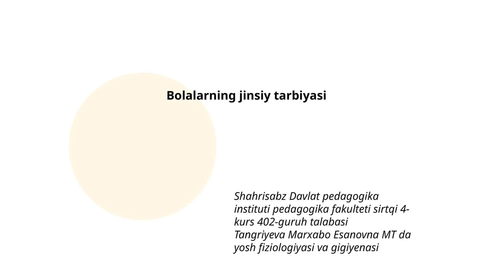 Bolalarning jinsiy tarbiyasi 1