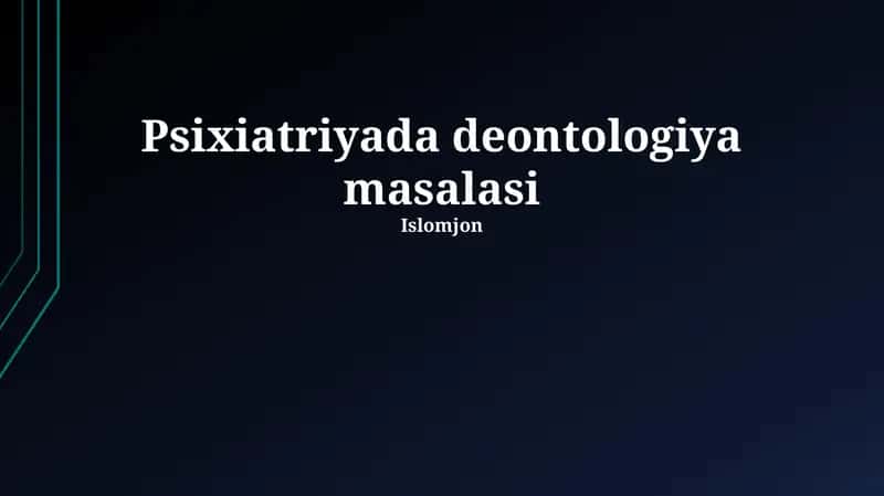 Psixiatriyada deontologiya masalasi 1