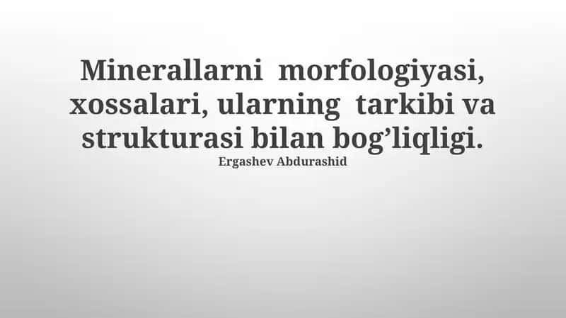 Minerallarni morfologiyasi 1