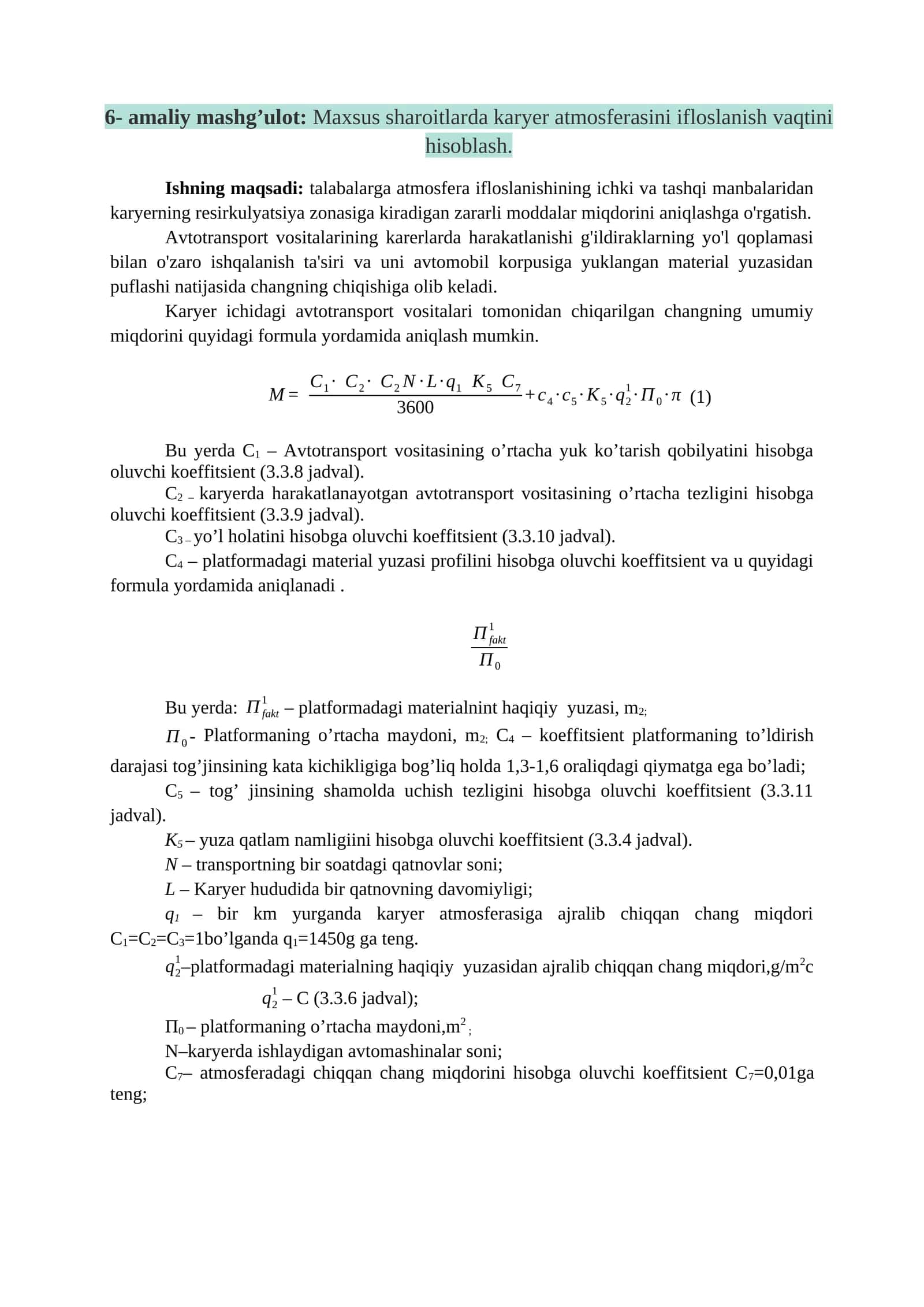 Karyerning atmosfera ifloslanishi 1
