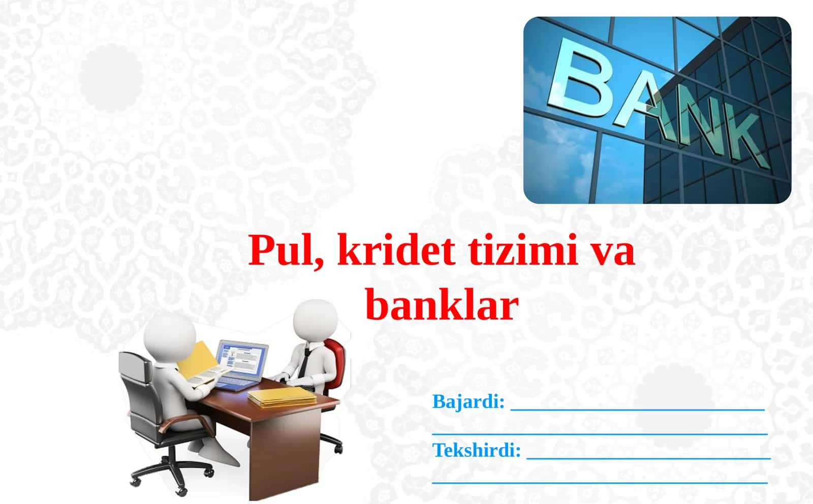 Pul, kridettizimi va banklar 1