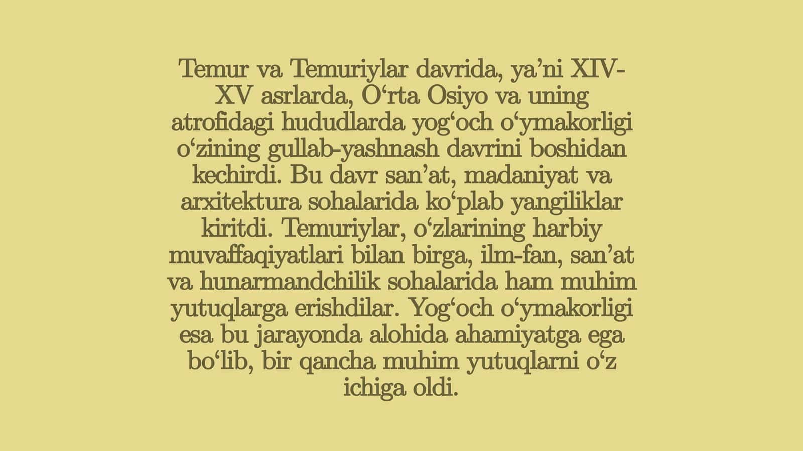 Temur va Temuriylar davri san'ati 1