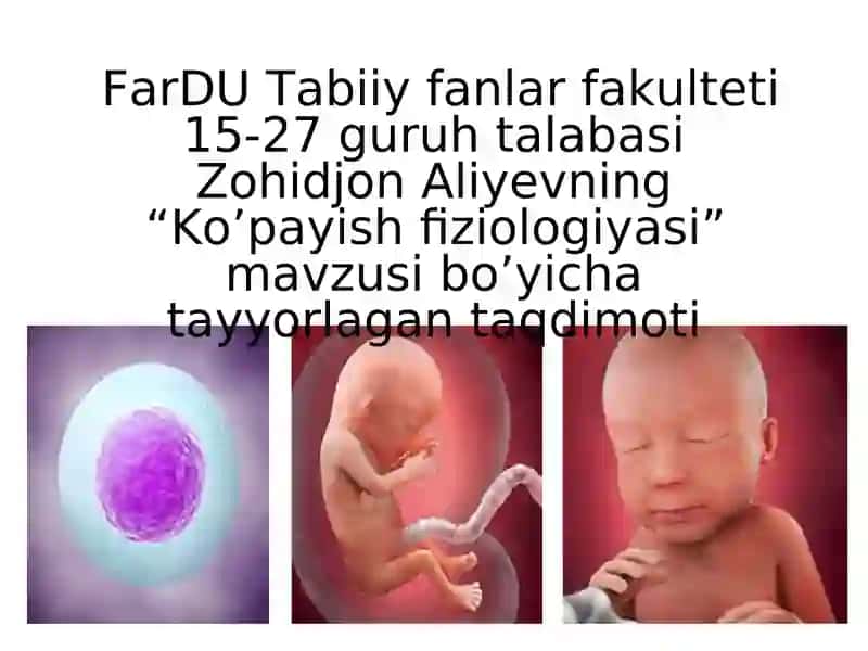 Ko’payish fiziologiyasi