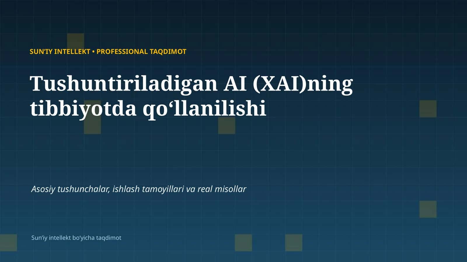 Tushuntiriladigan AI (XAI) 1