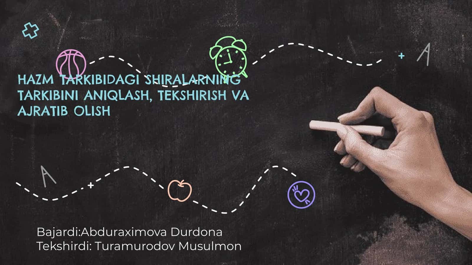 HAZM TARKIBIDAGI SHIRALARNING TARKIBINI ANIQLASH,TEKSHIRISH VA AJRATIB OLISH 1