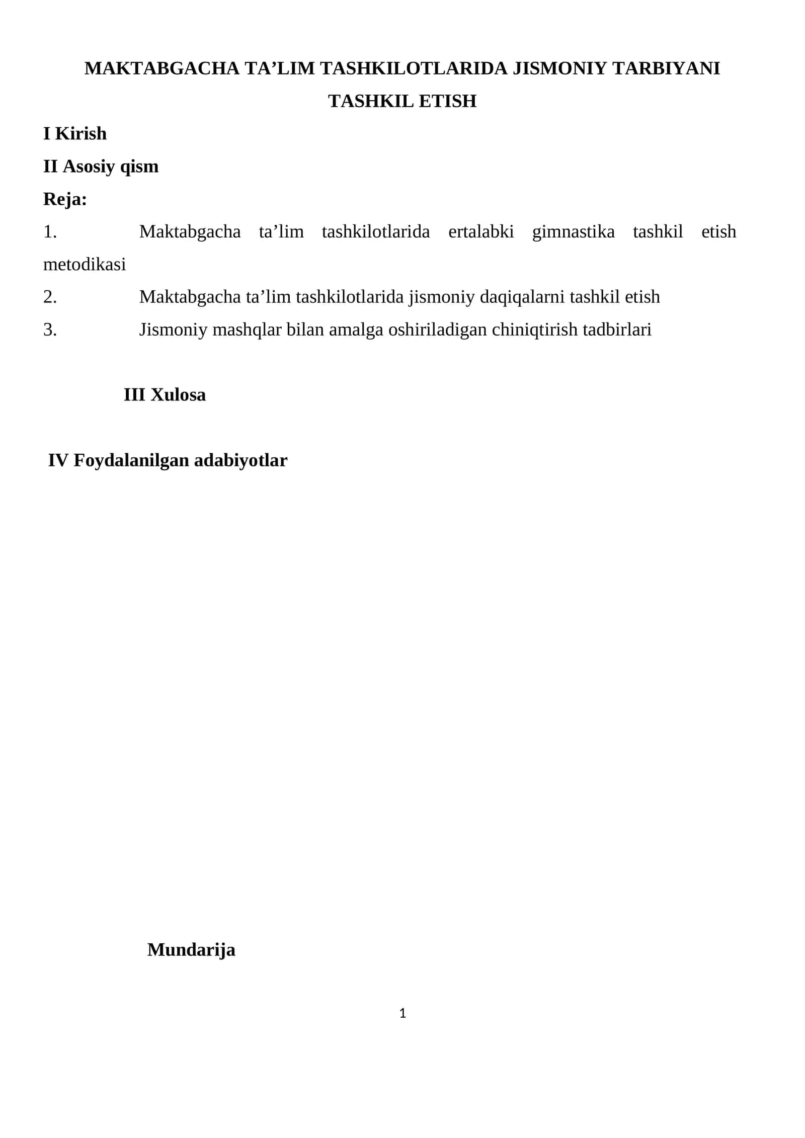 Jismoniy tarbiyani tashkil etish 1
