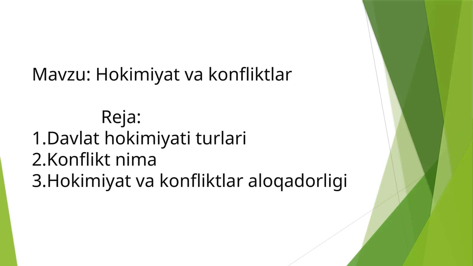 Hokimiyat va konfliktlar 1