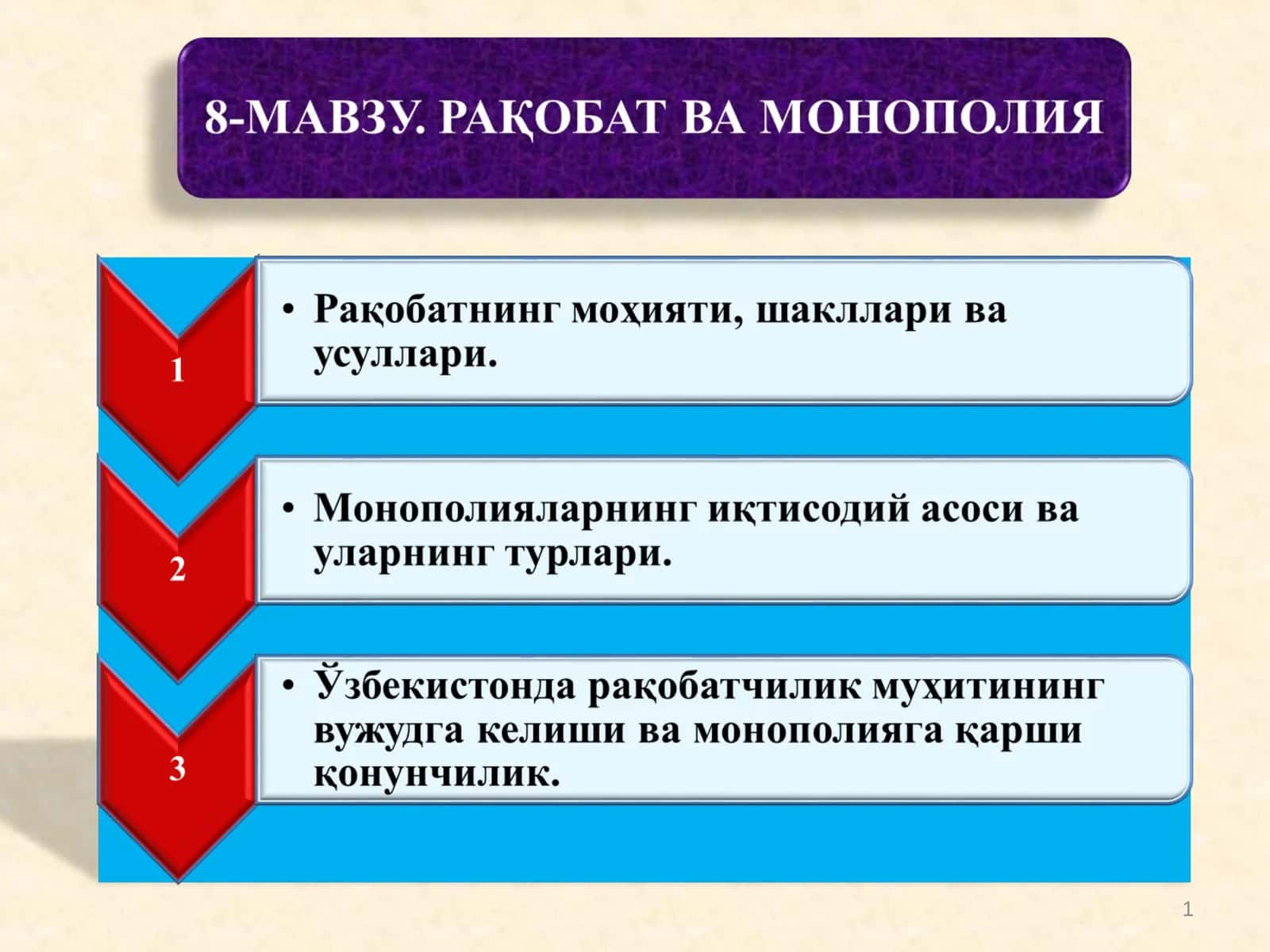 РАҚОБАТ ВА МОНОПОЛИЯ 1