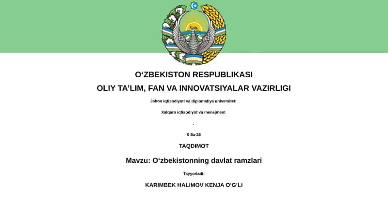 Oʻzbekistonning davlat ramzlari 1