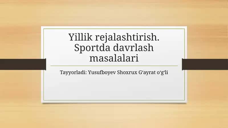 Yillikrejalashtirish 1