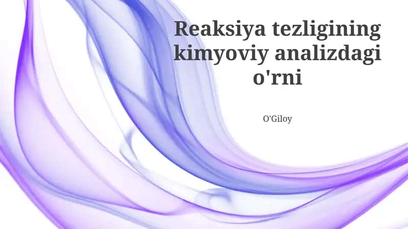Reaktsiya Kinetikasi Asoslari 1
