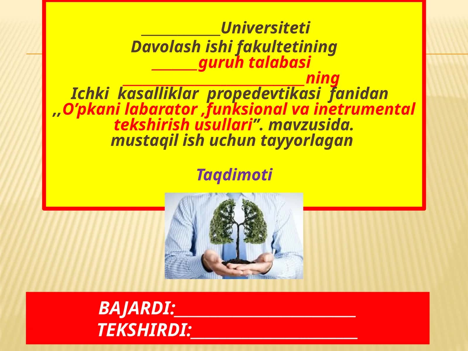 O’pkanilabarator, funksional va inetrumetal tekshirish usullari 1