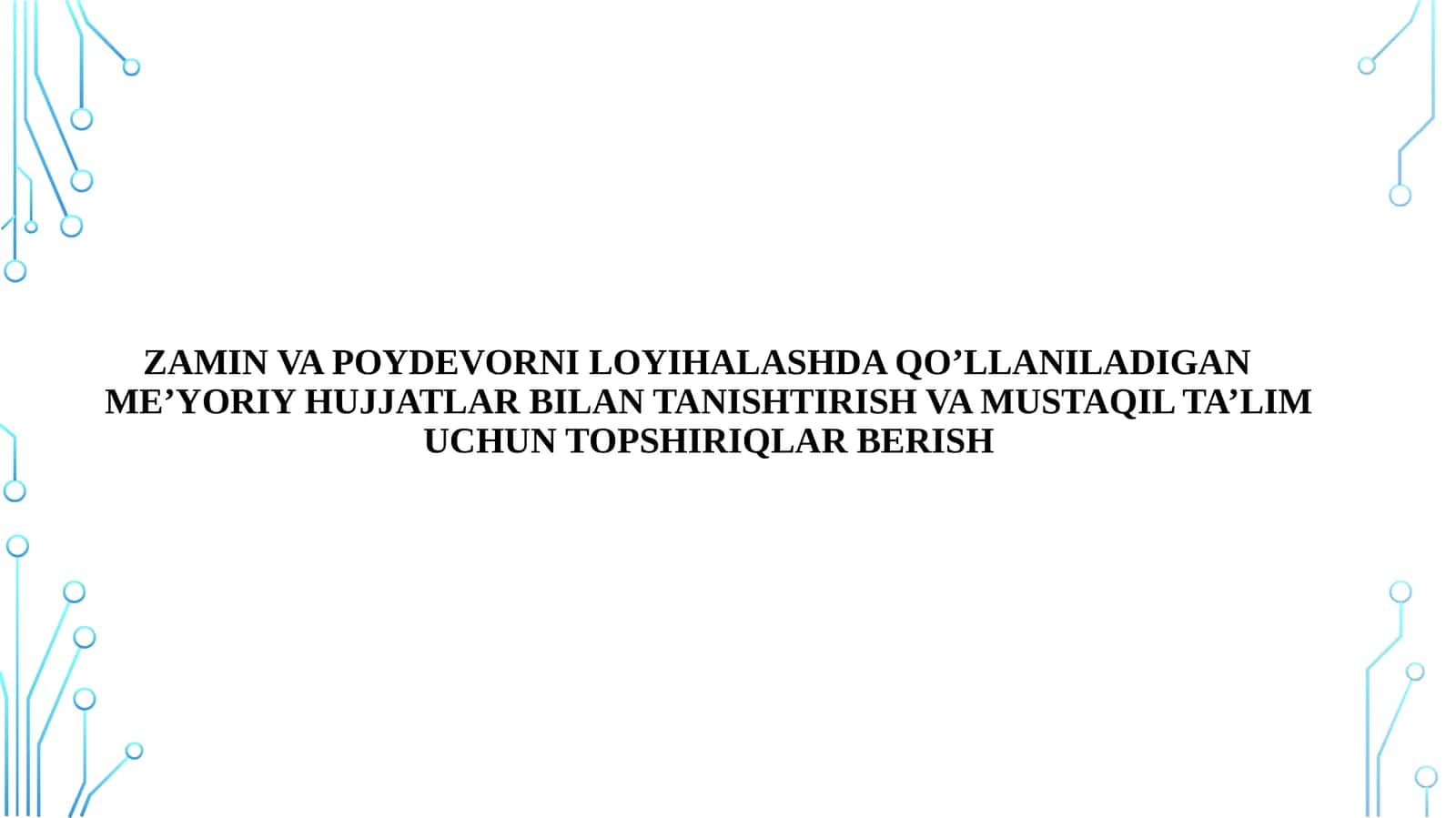 Poydevorlarni loyihalash uchun taqrizlar 1