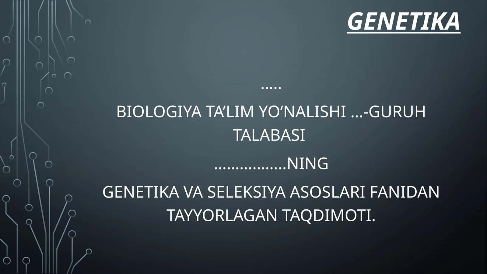 Xromosomalarning genetik va sitologik xaritasini taqqoslash 1