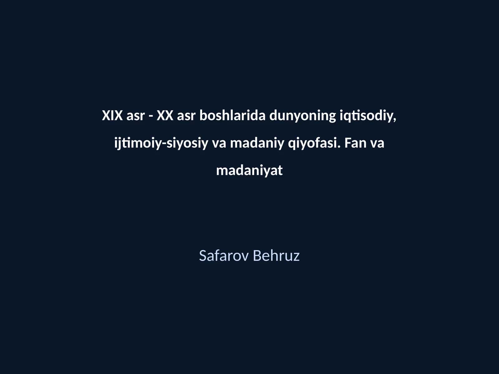 Sanoat inqilobi va uning iqtisodiy ta'siri 1