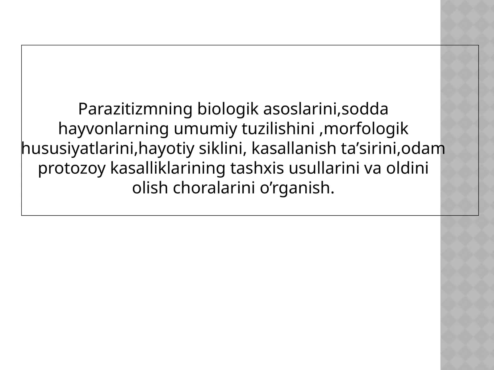 Parazitizmning biologik asoslari 1