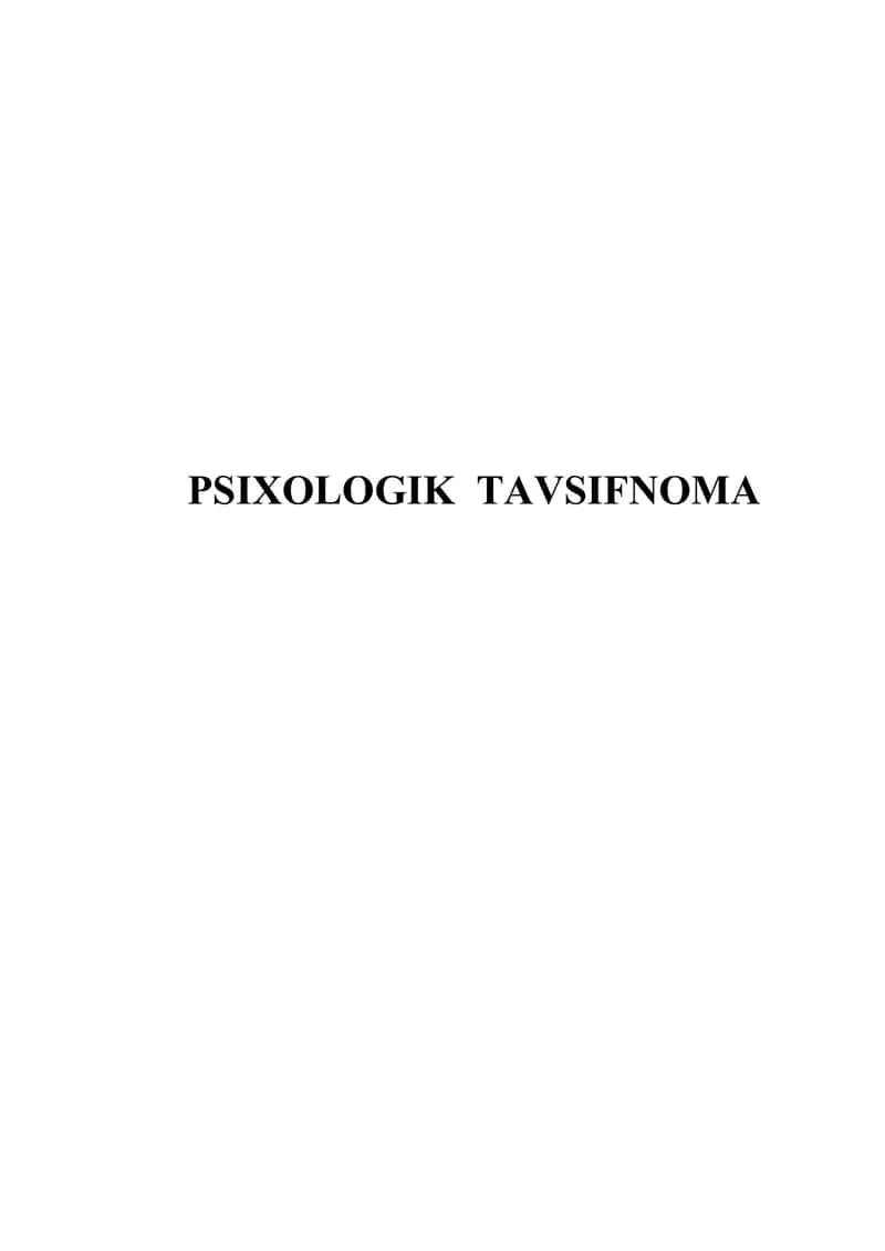 PSIXOLOGIK TAVSIFNOMA 1