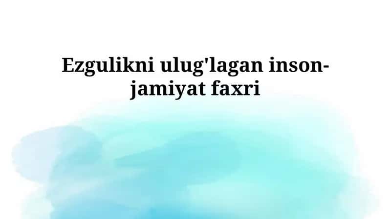Mehribonlikning mohiyati 1
