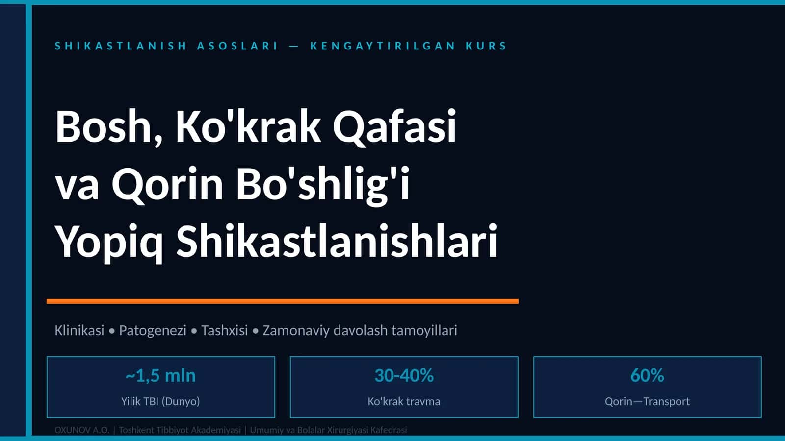 SHIKASTLANISH ASOSLARI — KENGAYTIRILGAN KURS 1