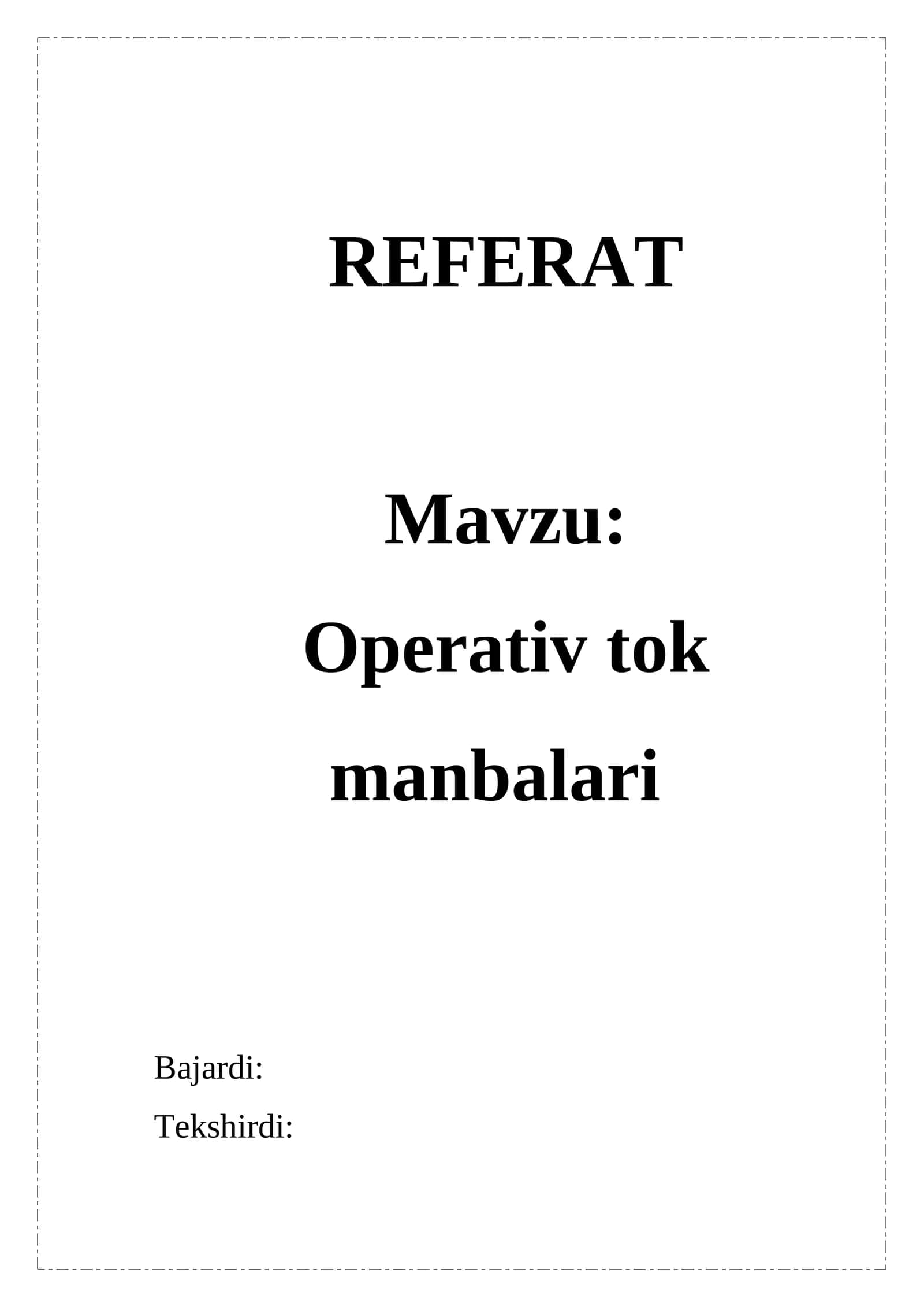 Operativ tоk manbalari 1