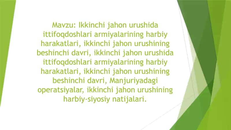 Ikkinchi jahon urushida ittifoqdoshlari armiyalarining harbiy harakatlari 1
