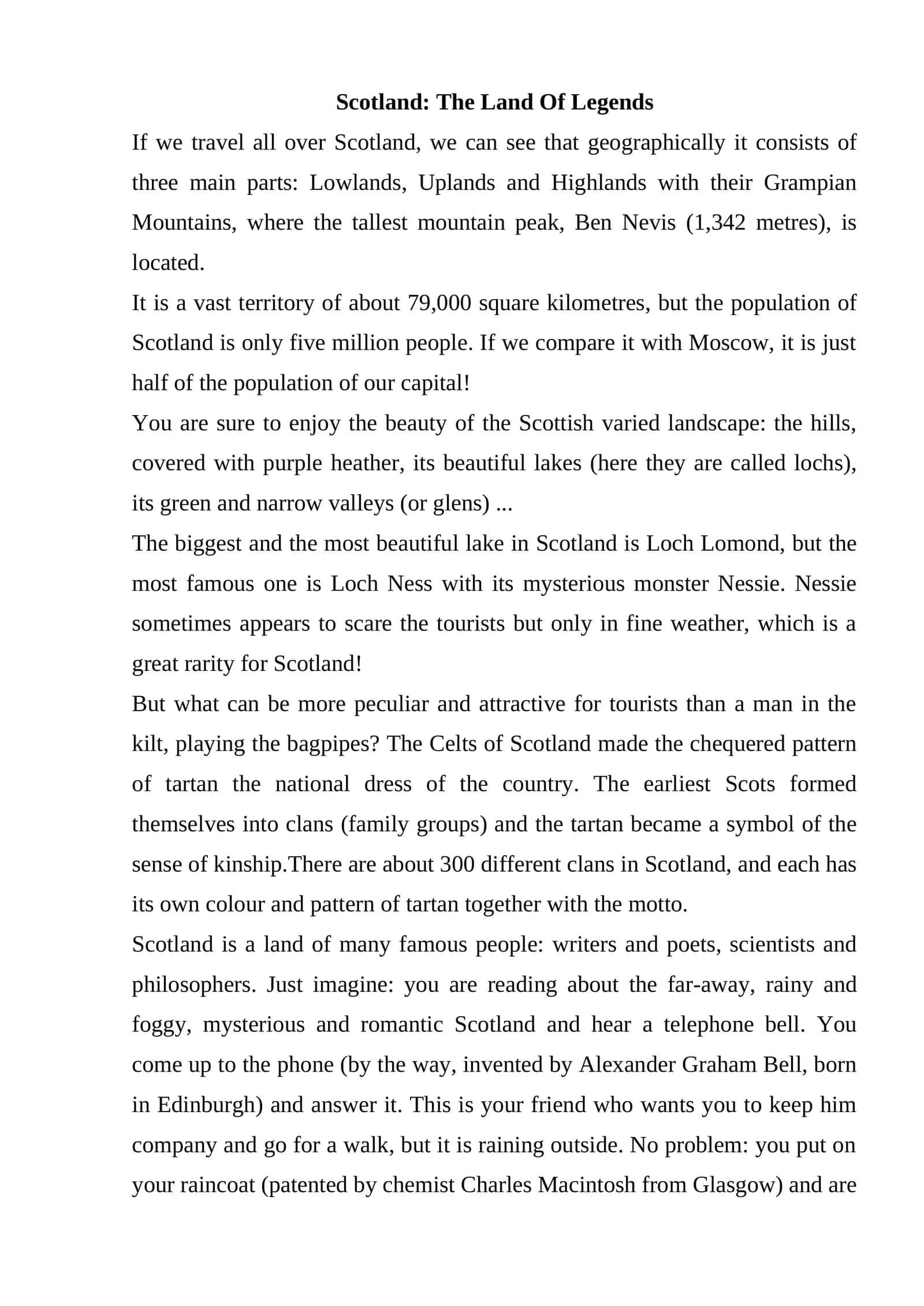 Scotland: The Land Of Legends 1
