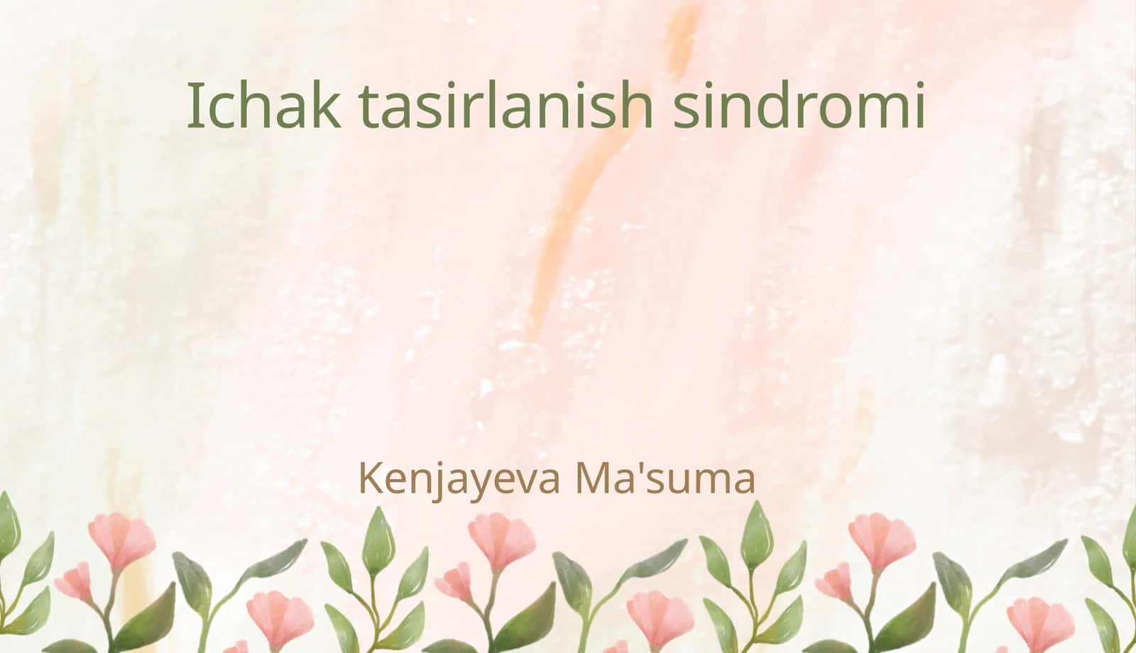 Ichak tasirlanish sindromi 1