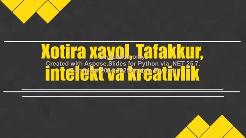 Xotira va uning turli jarayonlari 1