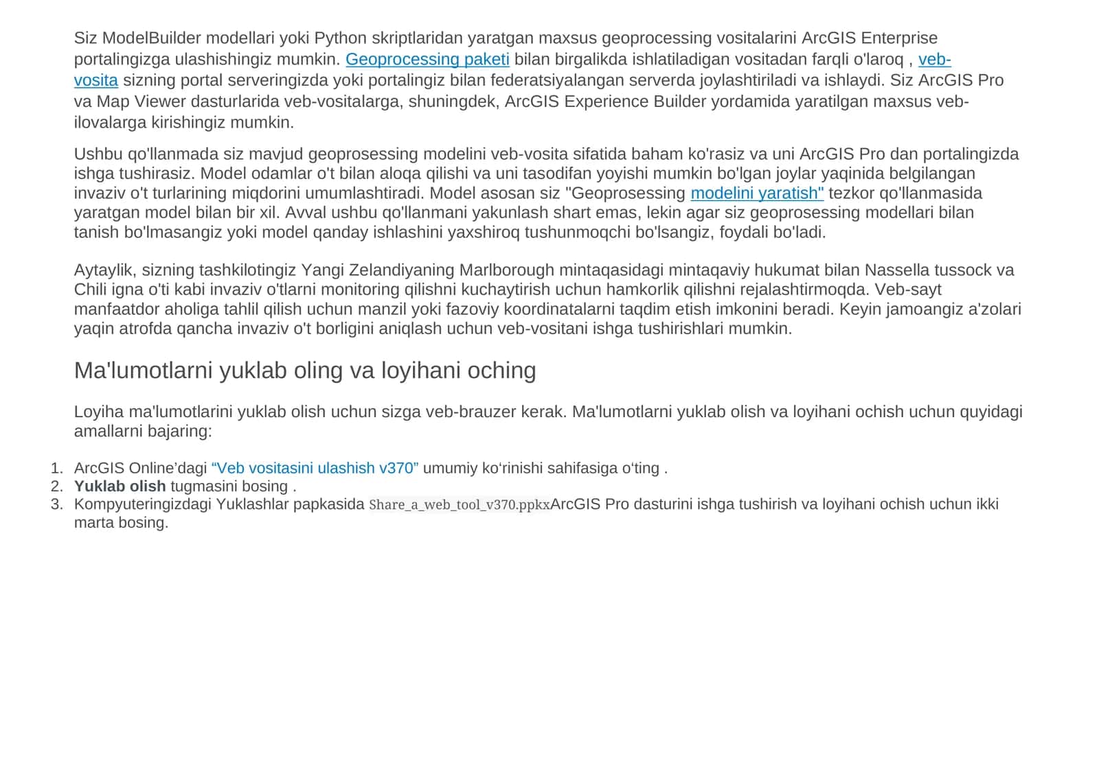 Geoprocessing modellari yaratish 1