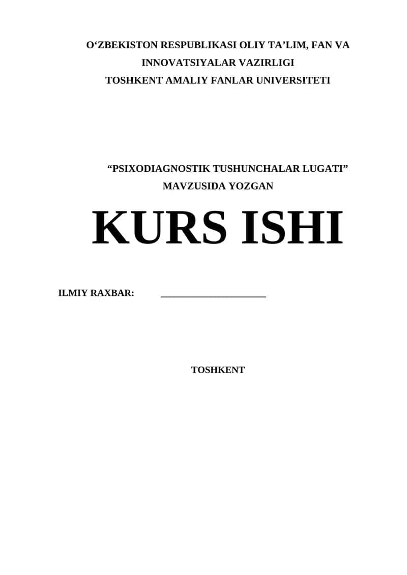 Psixodiagnostik Tushunchalar Lugati 1