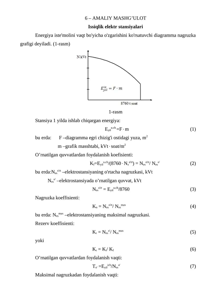 Issiqlik elektr stansiyalari 1