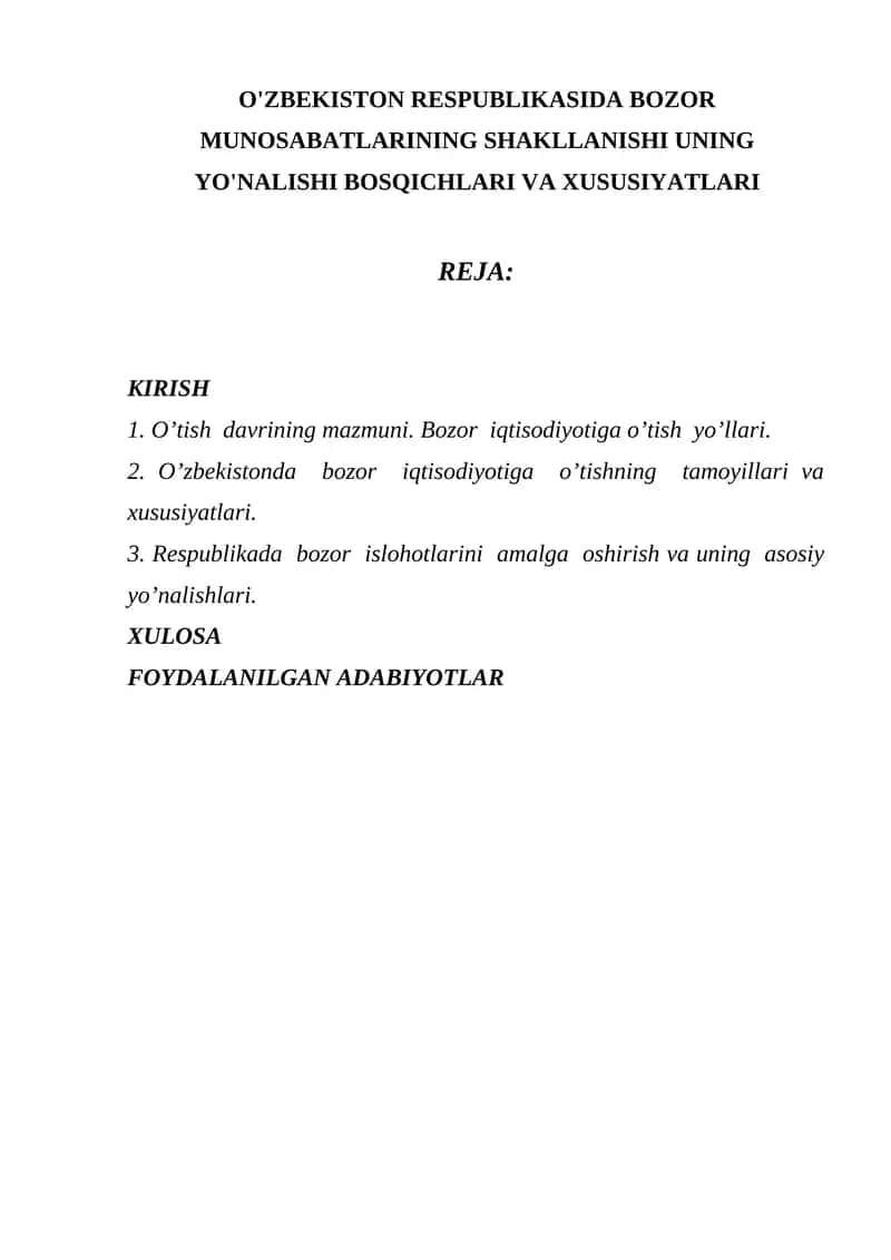 Bozor Iqtisodiyoti 1