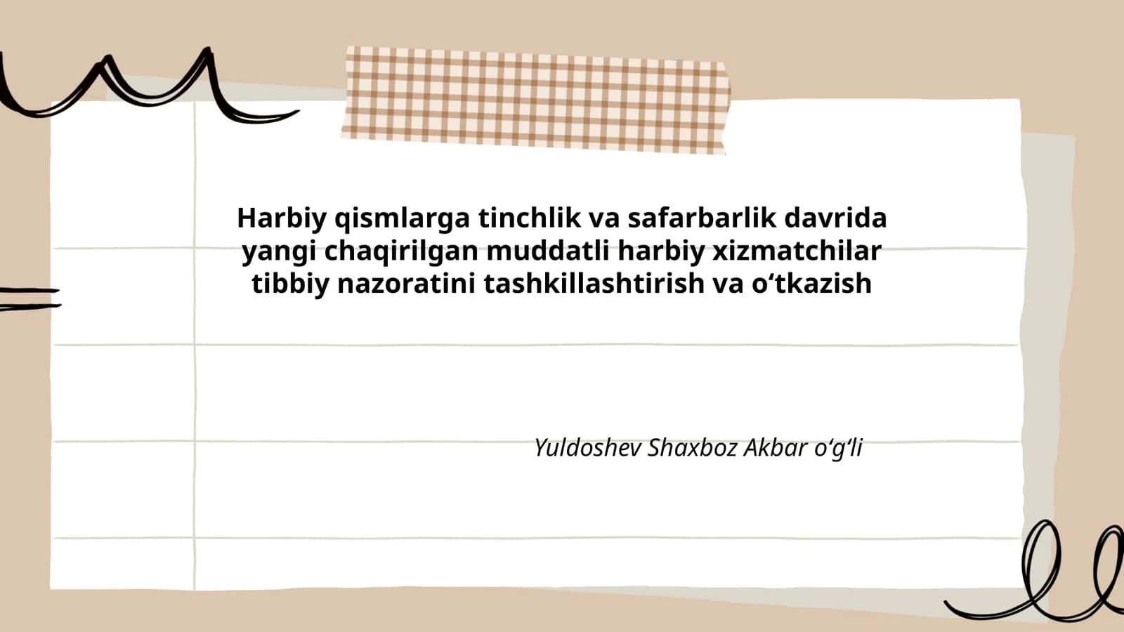 Harbiy xizmatchilar tibbiy nazorati 1