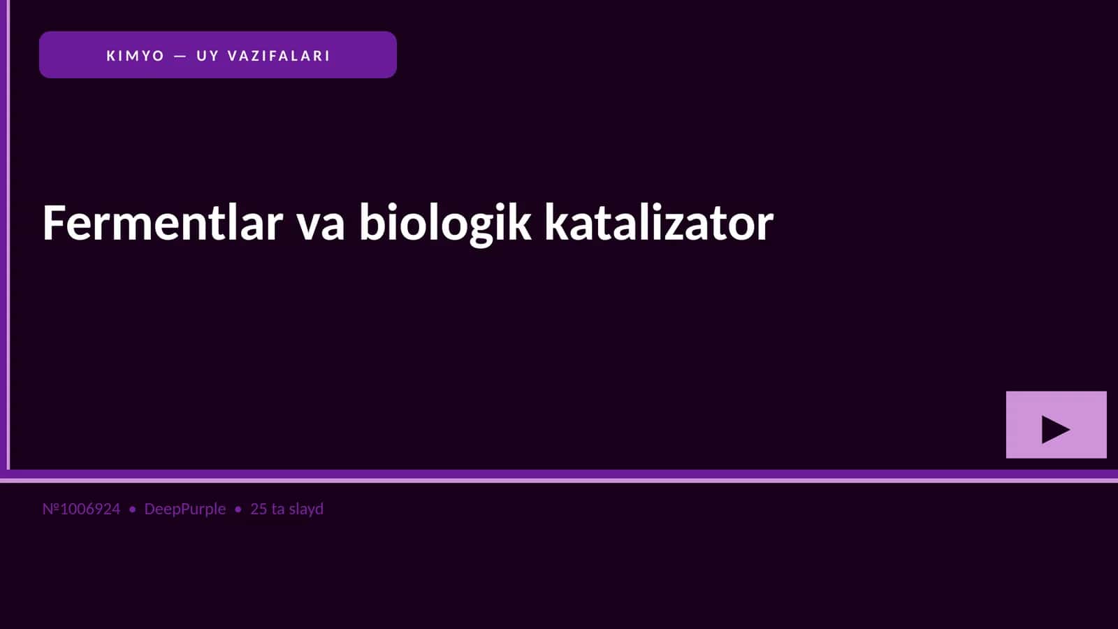 Fermentlar va biologik katalizator 1
