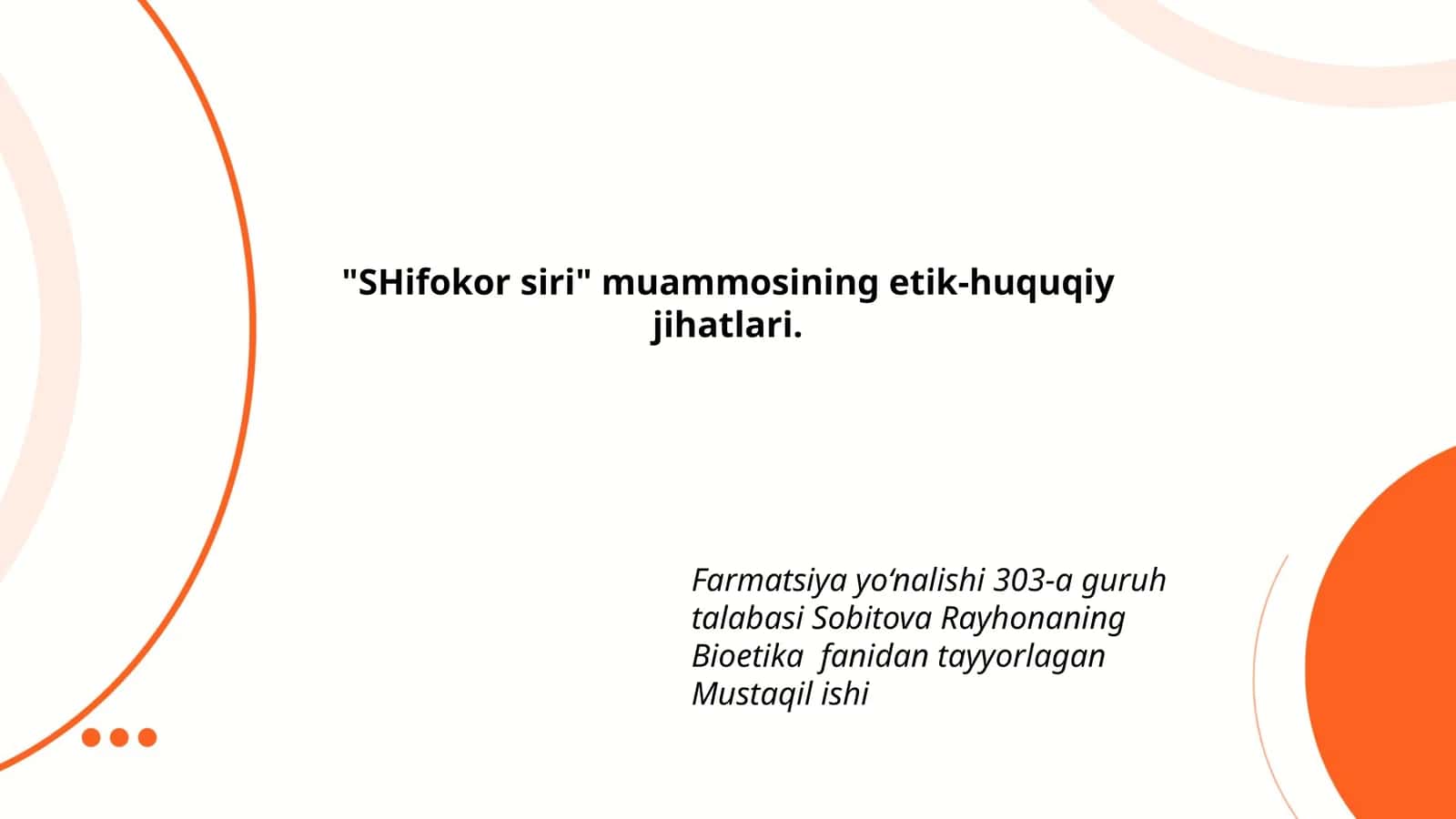 SHifokor siri 1