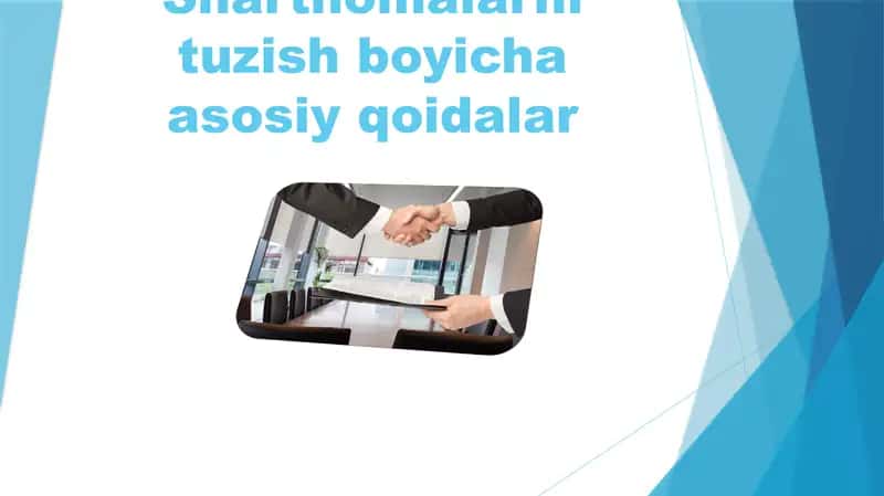 Shartnomalarni tuzish bo'yicha asosiy qoidalar 1