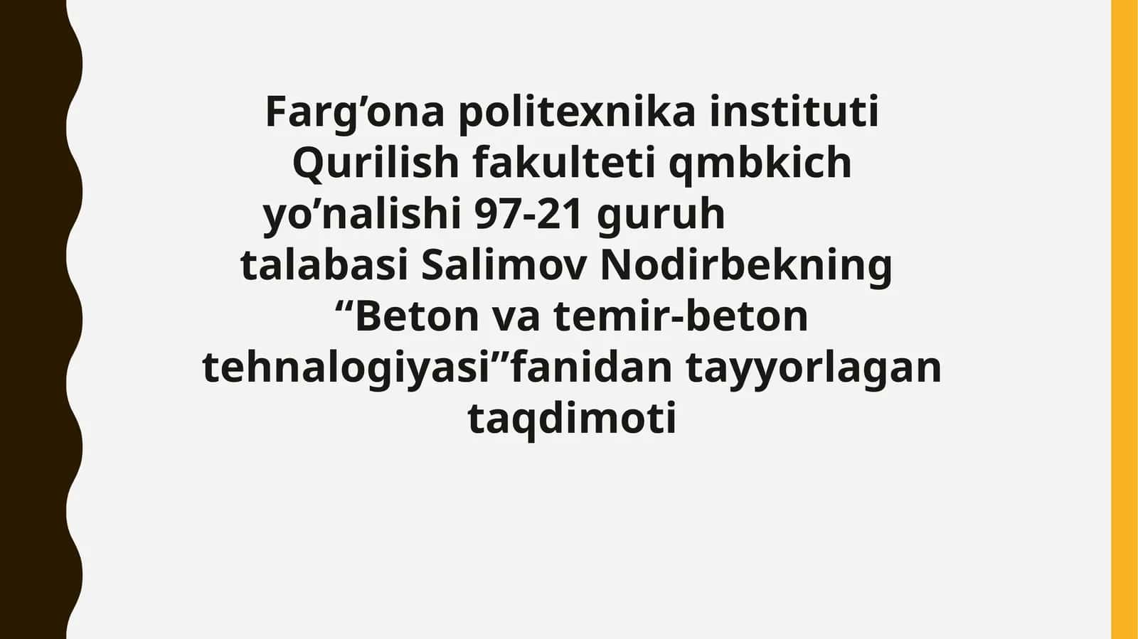 Beton va temir-beton tehnalogiyasi 1