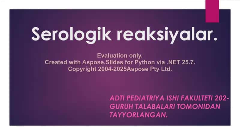 Serologik reaksiyalar 1