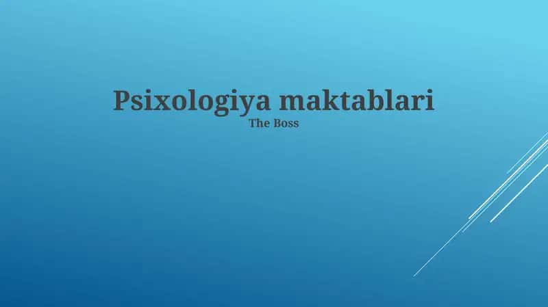 Psixologiya maktablari 1