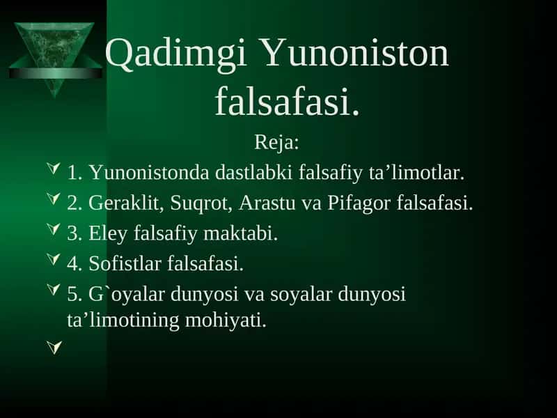 Qadimgi Yunoniston falsafasi 1
