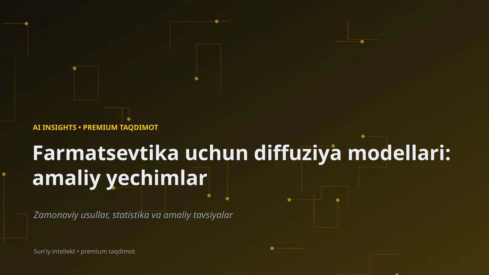 Farmatsevtika uchun diffuziya modellari: amaliy yechimlar 1